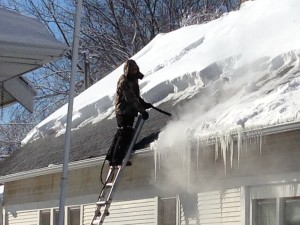 Rooftop ice dam removal