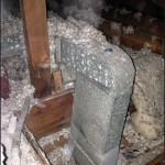 ice dam prevention photo, un-insulated duct-work in attic, ice dam cause