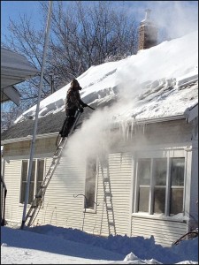 Ice dam removal project, roof snow and ice removal