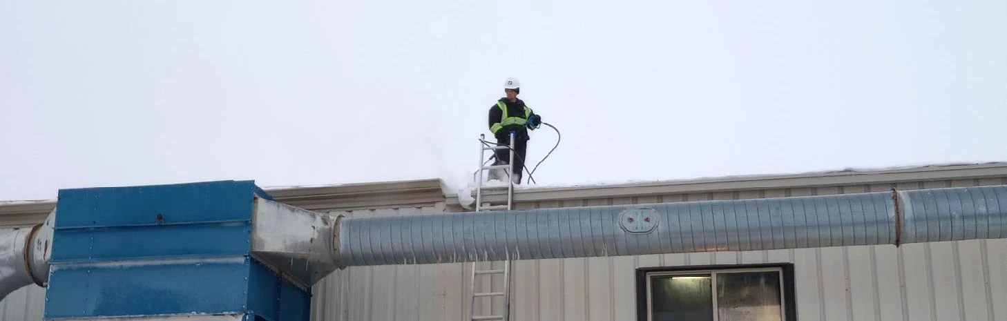 Commercial building ice dam removal